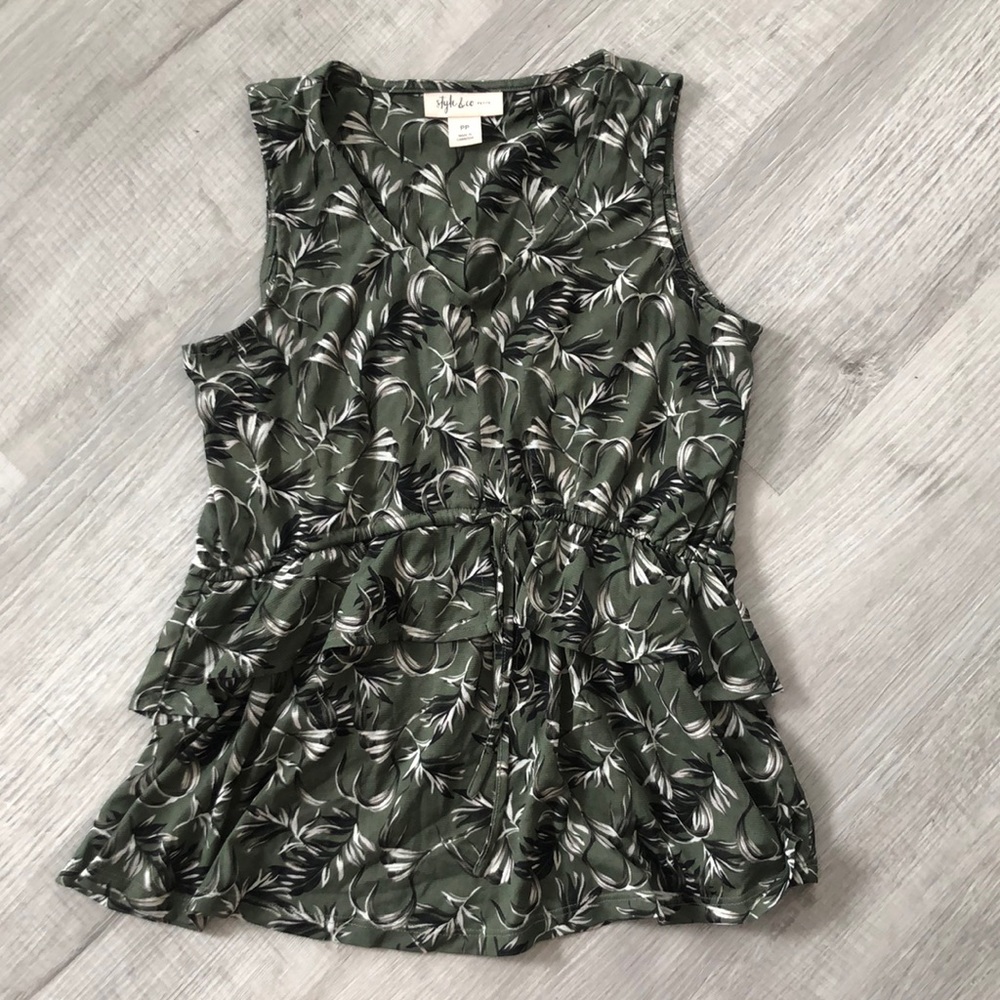 Green floral Style and Co. shirt